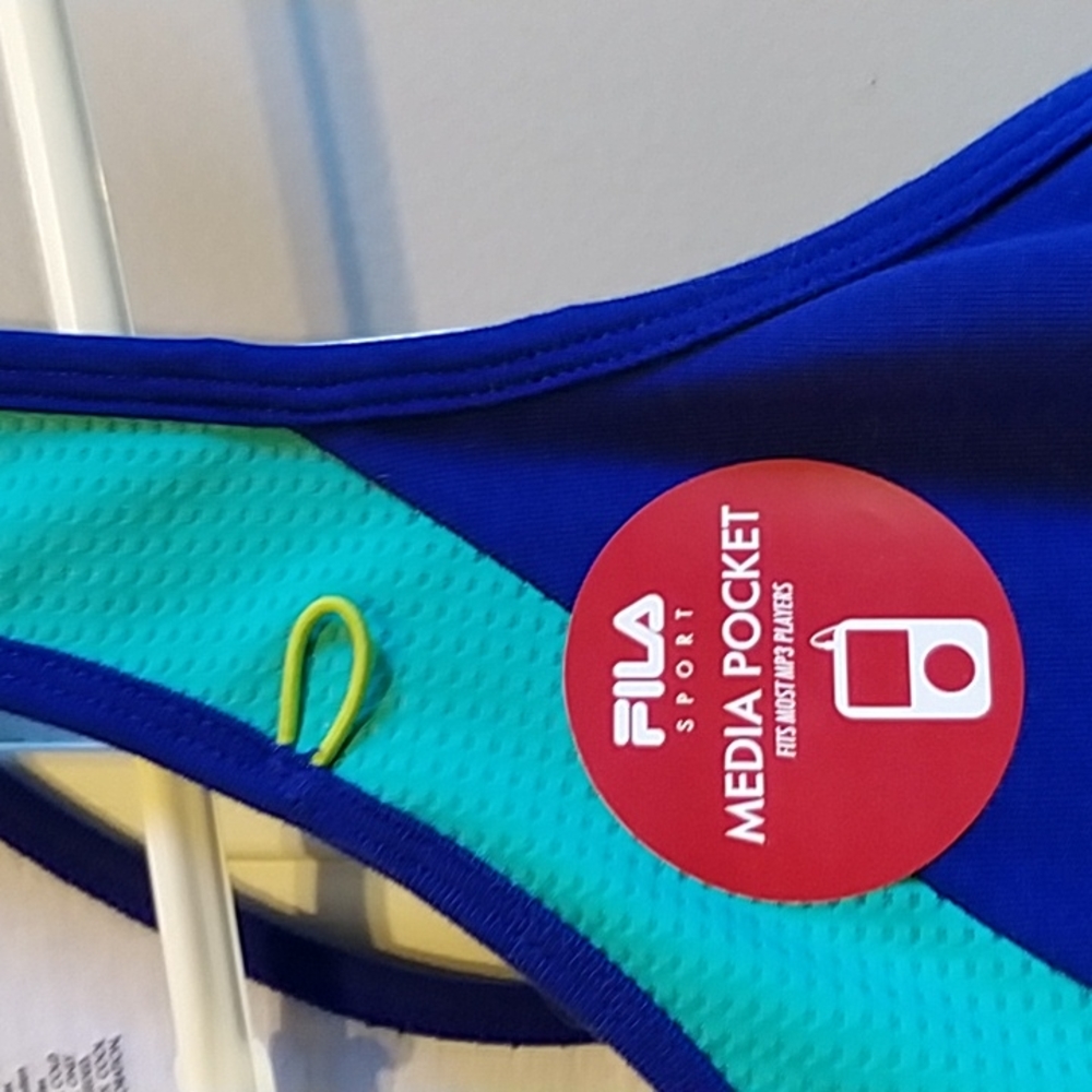 Fila Sport Racer back Moisture Wicking  performance top‎ Size Small Blue & Teal - Picture 5 of 8